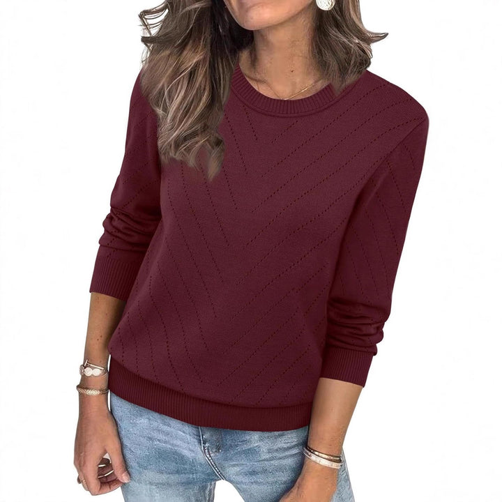 Kvinnors trendiga stickade pullover med dekorativt diamantmönster Mirla-Eva Jonsson