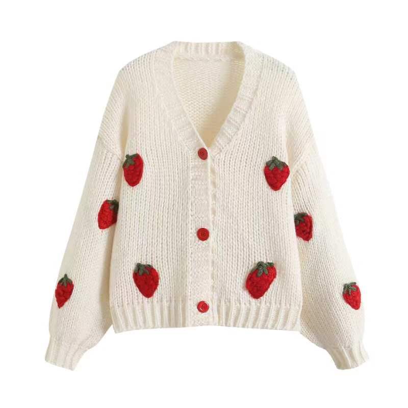 Kvinnors tröja med fruktig broderi Mirla-Eva Jonsson