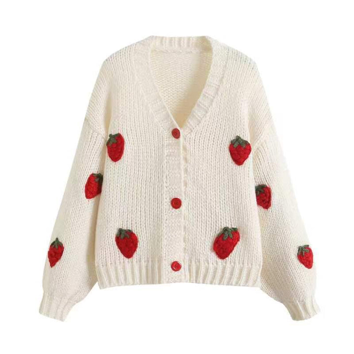 Kvinnors tröja med fruktig broderi Mirla-Eva Jonsson