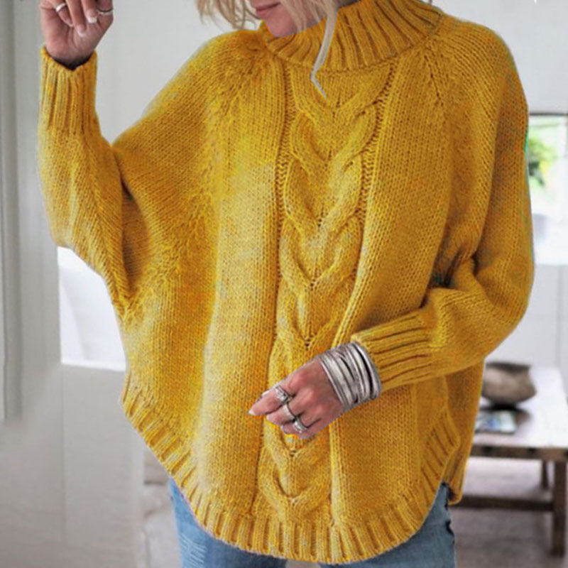Kvinnors tröja med hög krage och kabeldesign Mirla-Eva Jonsson