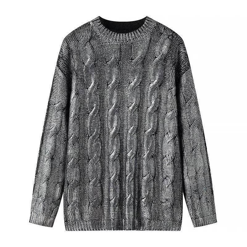 Kvinnors tröja med strukturerat kabelmönster och rundad halsringning Mirla-Eva Jonsson