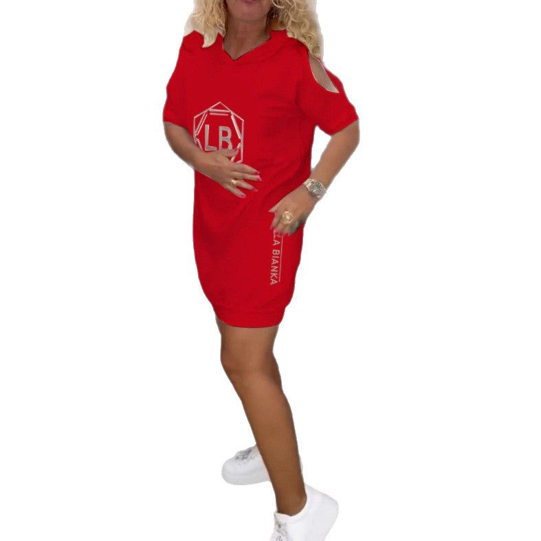 Kvinnors urban hoodie-klänning med stiliga utskurna ärmar Mirla-Eva Jonsson