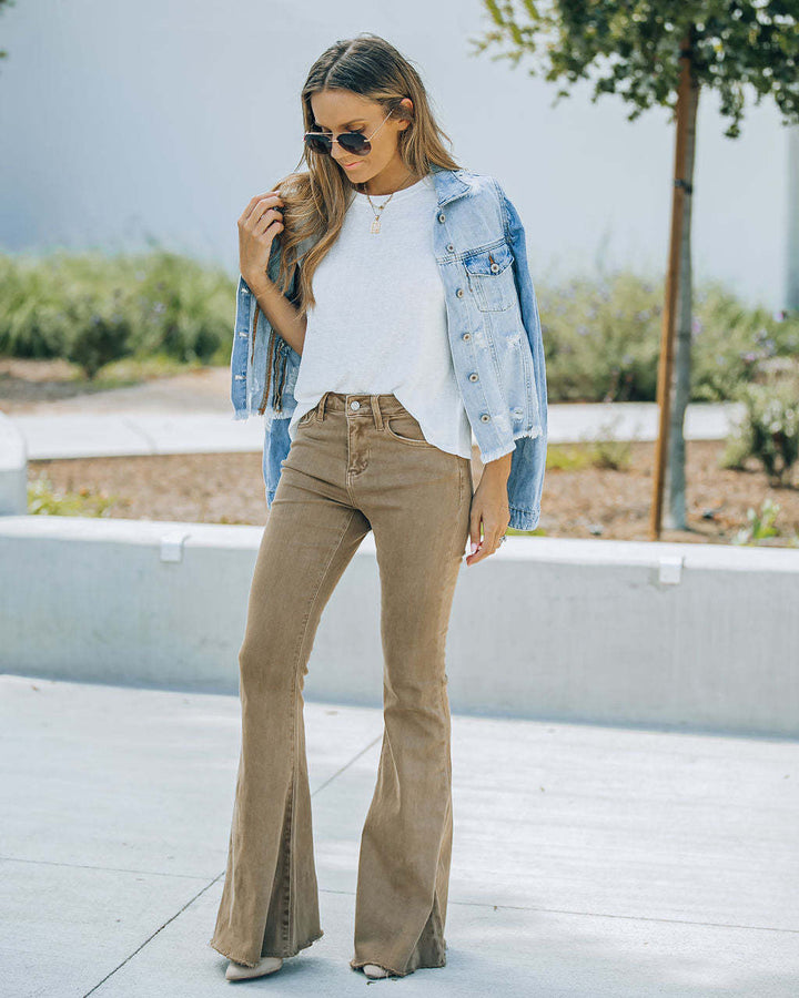 Kvinnors utsvängda jeans i vintage-stil med hög midja Mirla-Eva Jonsson