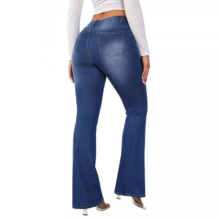 Kvinnors utsvängda jeans med hög midja och bekväm passform Mirla-Eva Jonsson
