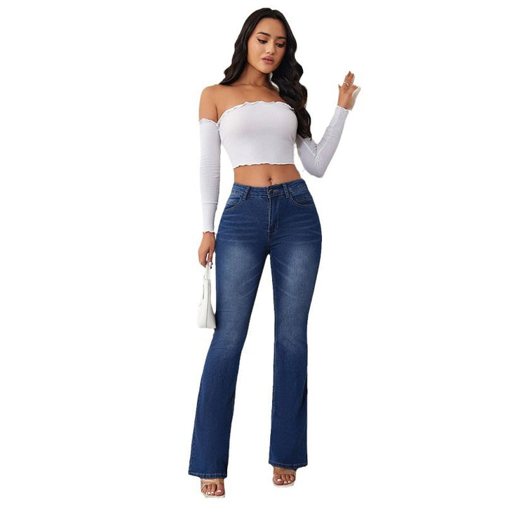 Kvinnors utsvängda jeans med hög midja och bekväm passform Mirla-Eva Jonsson