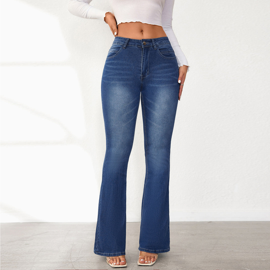Kvinnors utsvängda jeans med hög midja och bekväm passform Mirla-Eva Jonsson