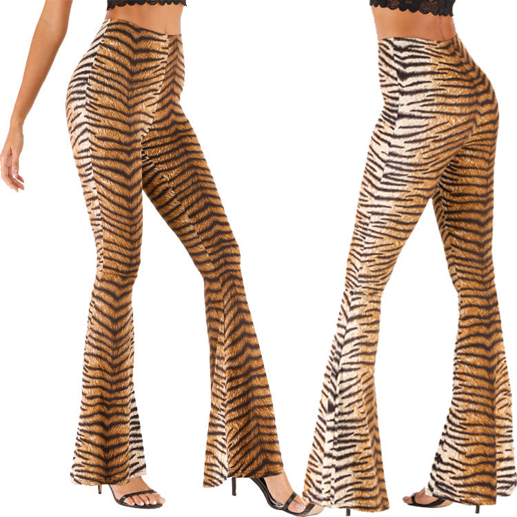 Kvinnors utsvängda leggings med tigertryck Mirla-Eva Jonsson