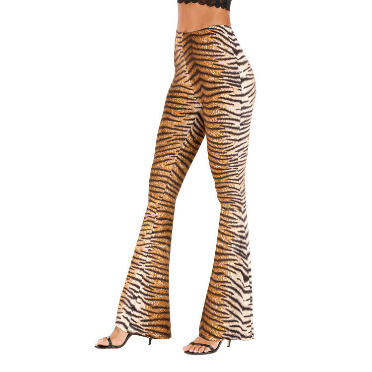 Kvinnors utsvängda leggings med tigertryck Mirla-Eva Jonsson