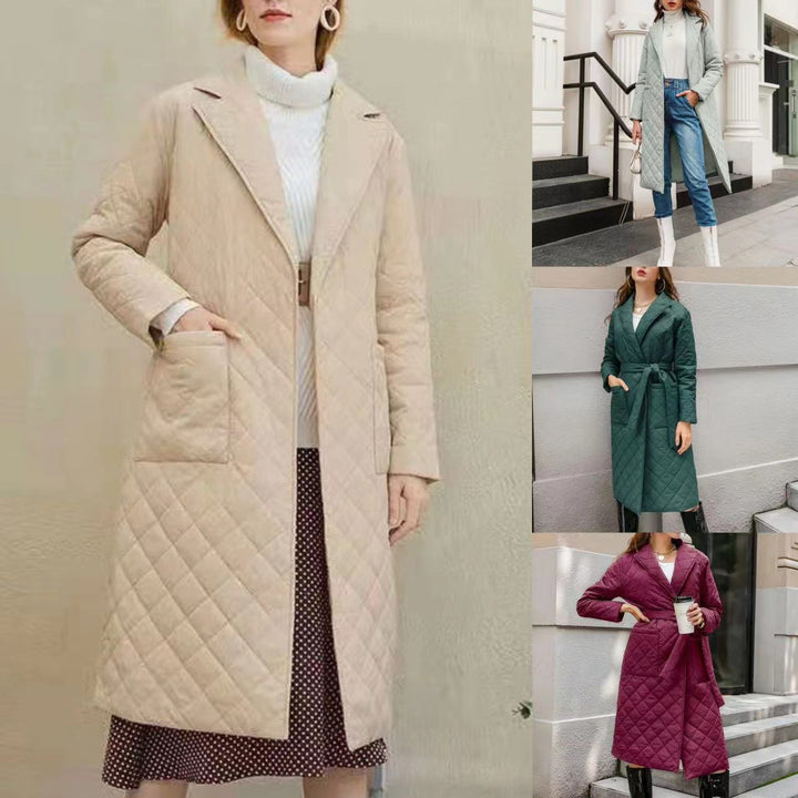 Kvinnors vadderad vinterjacka med elegant bälte Mirla-Eva Jonsson
