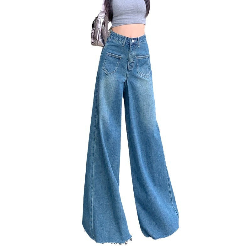 Kvinnors vid- skurna hög midja jeans Mirla-Eva Jonsson