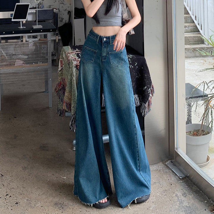 Kvinnors vid- skurna hög midja jeans Mirla-Eva Jonsson