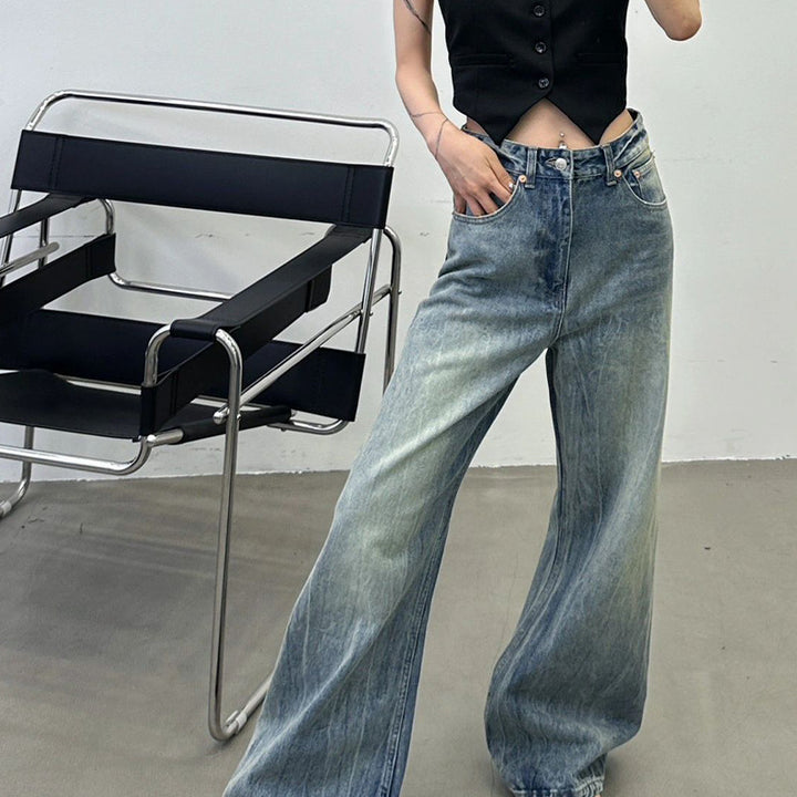 Kvinnors vida denimjeans med hög midja Mirla-Eva Jonsson