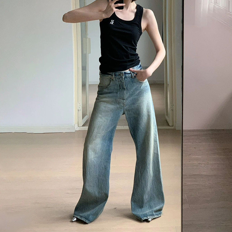 Kvinnors vida denimjeans med hög midja Mirla-Eva Jonsson