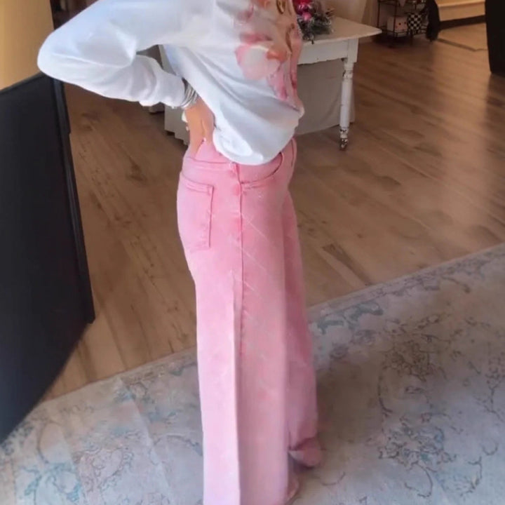 Kvinnors vida jeans i en avslappnad stil med hög midja Mirla-Eva Jonsson