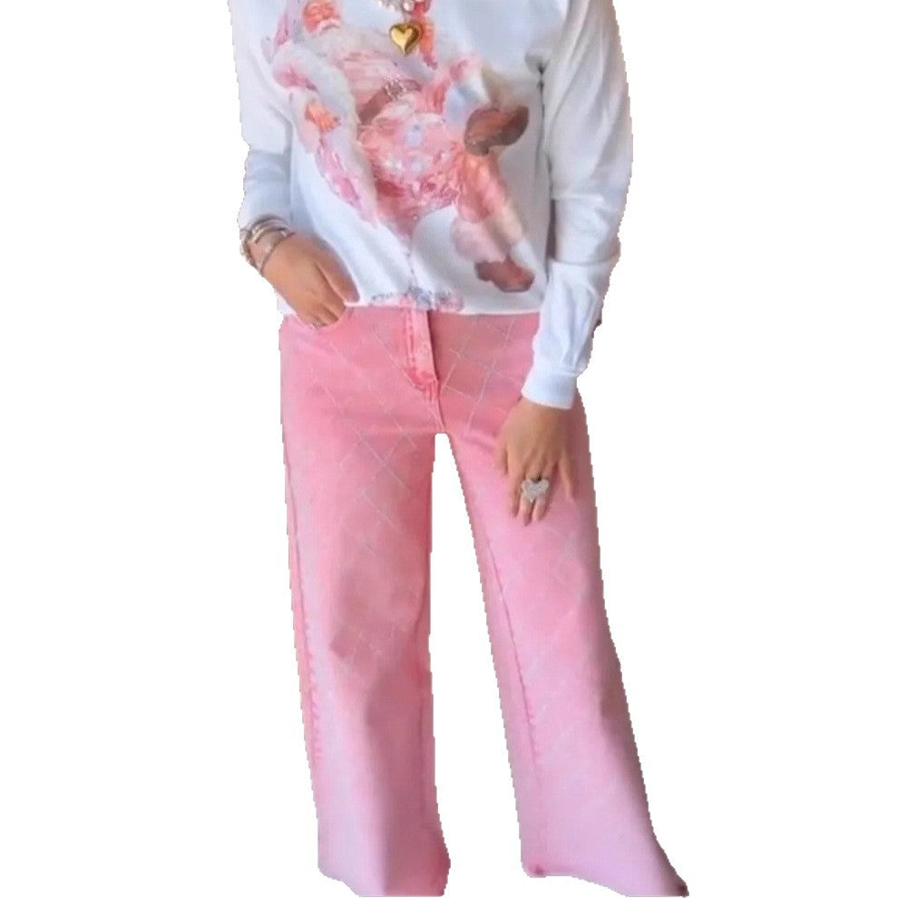 Kvinnors vida jeans i en avslappnad stil med hög midja Mirla-Eva Jonsson