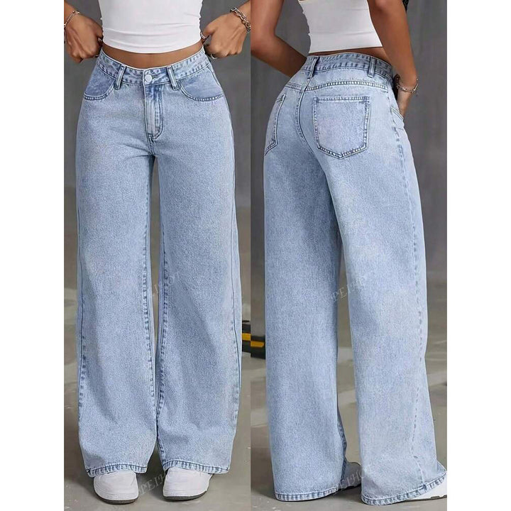 Kvinnors vida jeans i en avslappnad stil med hög midja Mirla-Eva Jonsson