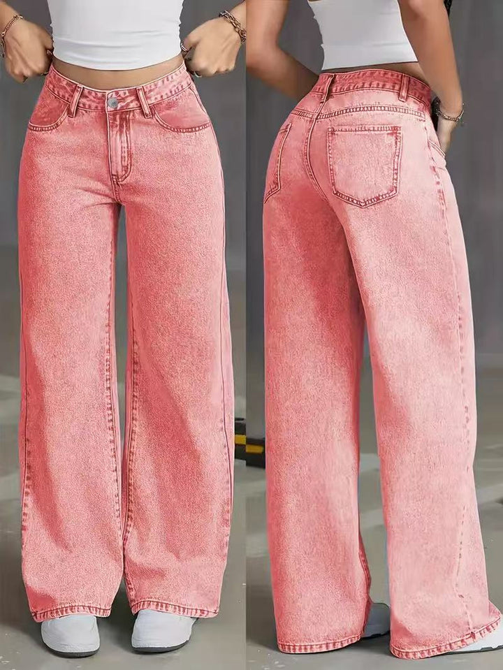 Kvinnors vida jeans i en avslappnad stil med hög midja Mirla-Eva Jonsson