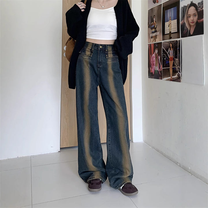 Kvinnors vida jeans med detaljerad knappdesign Mirla-Eva Jonsson