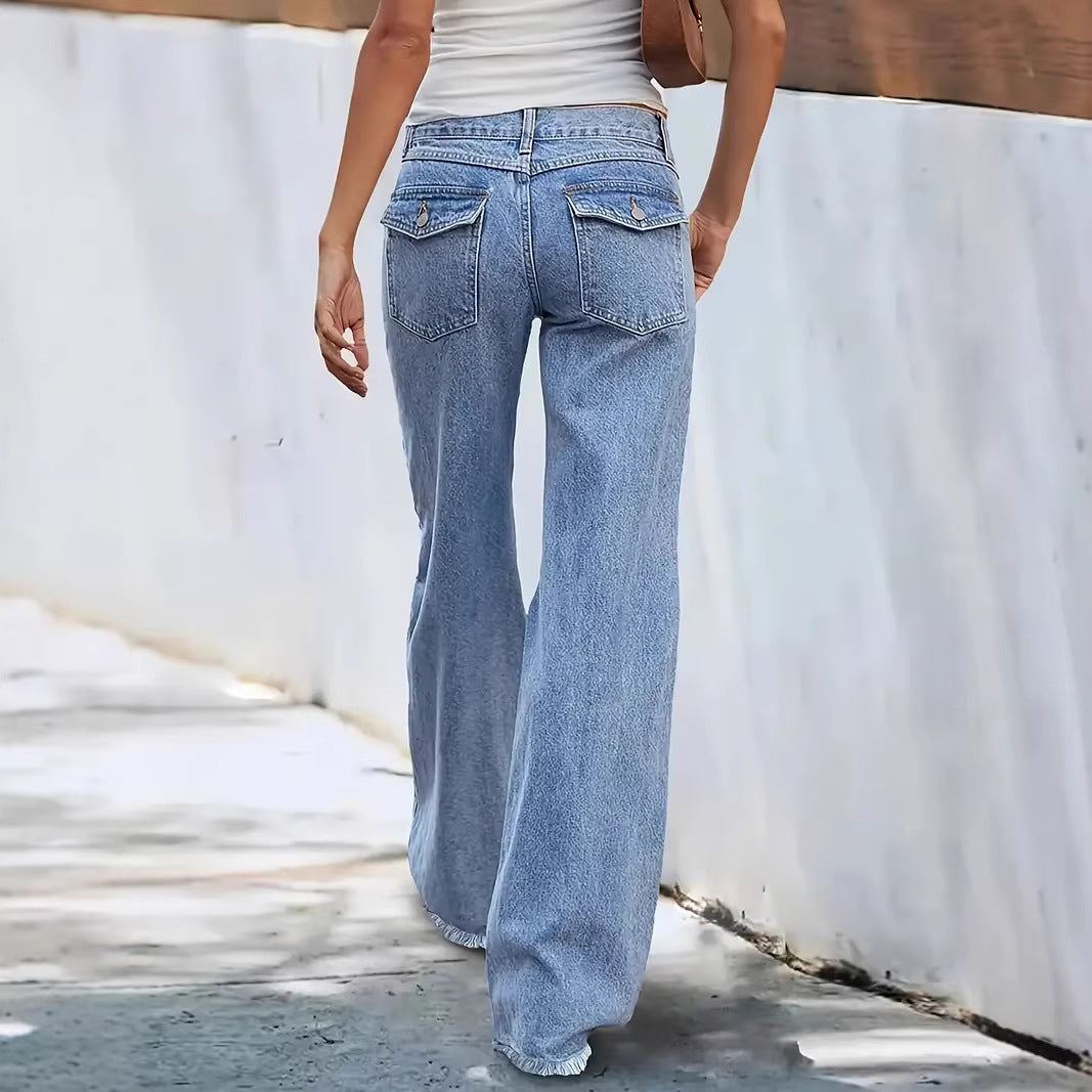 Kvinnors vida jeans med fransar i fållen Mirla-Eva Jonsson