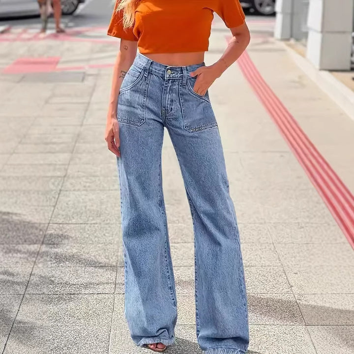 Kvinnors vida jeans med fransar i fållen Mirla-Eva Jonsson