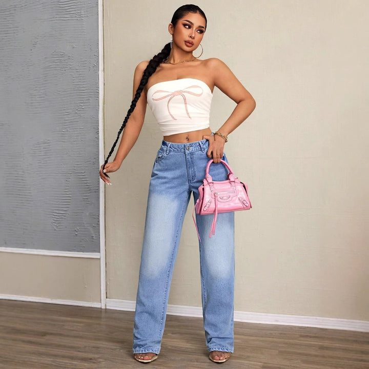 Kvinnors vida jeans med hög midja och avslappnad passform Mirla-Eva Jonsson
