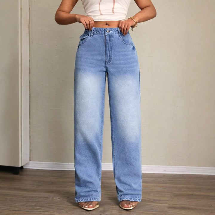 Kvinnors vida jeans med hög midja och avslappnad passform Mirla-Eva Jonsson