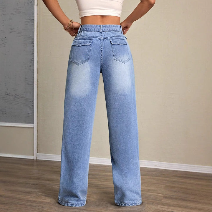 Kvinnors vida jeans med hög midja och avslappnad passform Mirla-Eva Jonsson