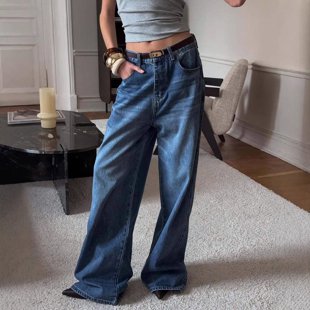 Kvinnors vida jeans med hög midja och avslappnad passform Mirla-Eva Jonsson