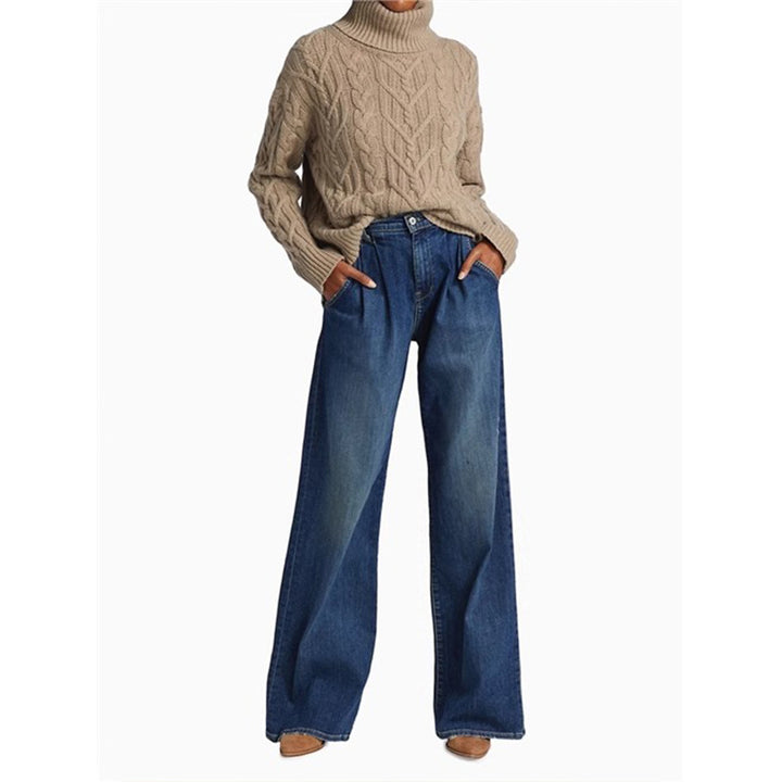 Kvinnors vida jeans med hög midja och avslappnad skärning Mirla-Eva Jonsson