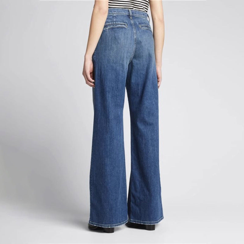 Kvinnors vida jeans med hög midja och avslappnad skärning Mirla-Eva Jonsson