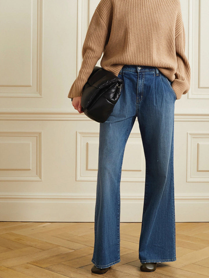 Kvinnors vida jeans med hög midja och avslappnad skärning Mirla-Eva Jonsson