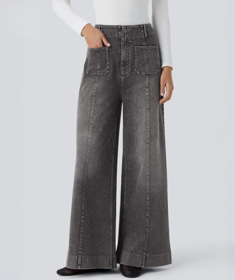 Kvinnors vida jeans med höga fickor Mirla-Eva Jonsson