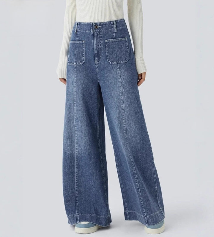 Kvinnors vida jeans med höga fickor Mirla-Eva Jonsson