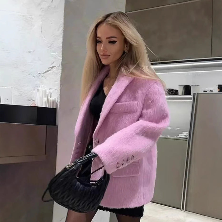 KvinnorsElegant Flair Jacka med Höggkvalitets Textur och Praktiska Fickor Mirla-Eva Jonsson