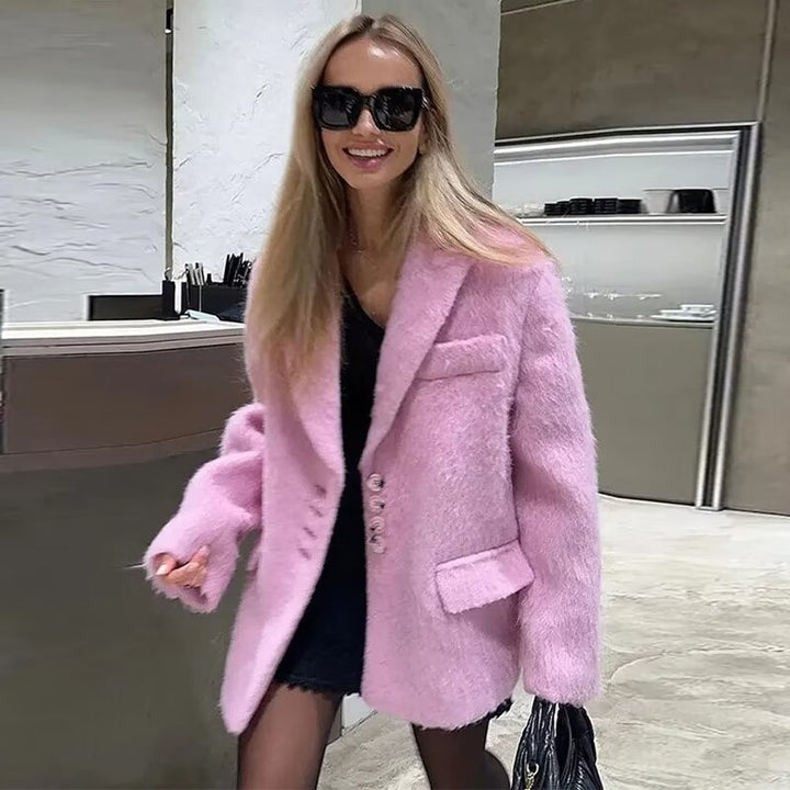 KvinnorsElegant Flair Jacka med Höggkvalitets Textur och Praktiska Fickor Mirla-Eva Jonsson