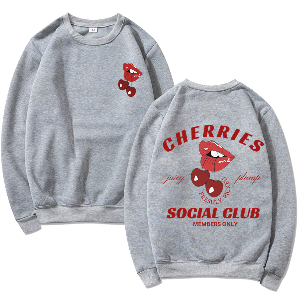 Kvinnosweatshirt med kreativ frukt- och mun-design Mirla-Eva Jonsson