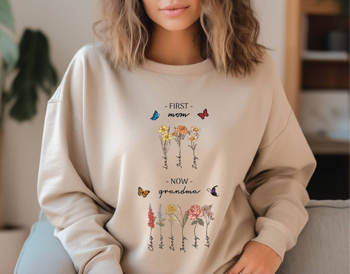 Kvinnotröja med blommig tryck och inspirerande text Mirla-Eva Jonsson