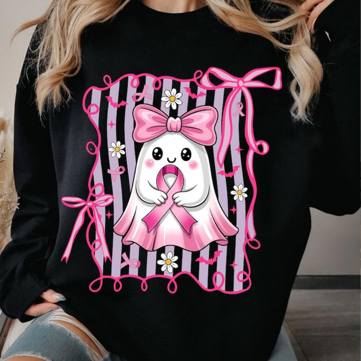 Kvinnotröja med gulligt spökmotiv och lekfull design Mirla-Eva Jonsson
