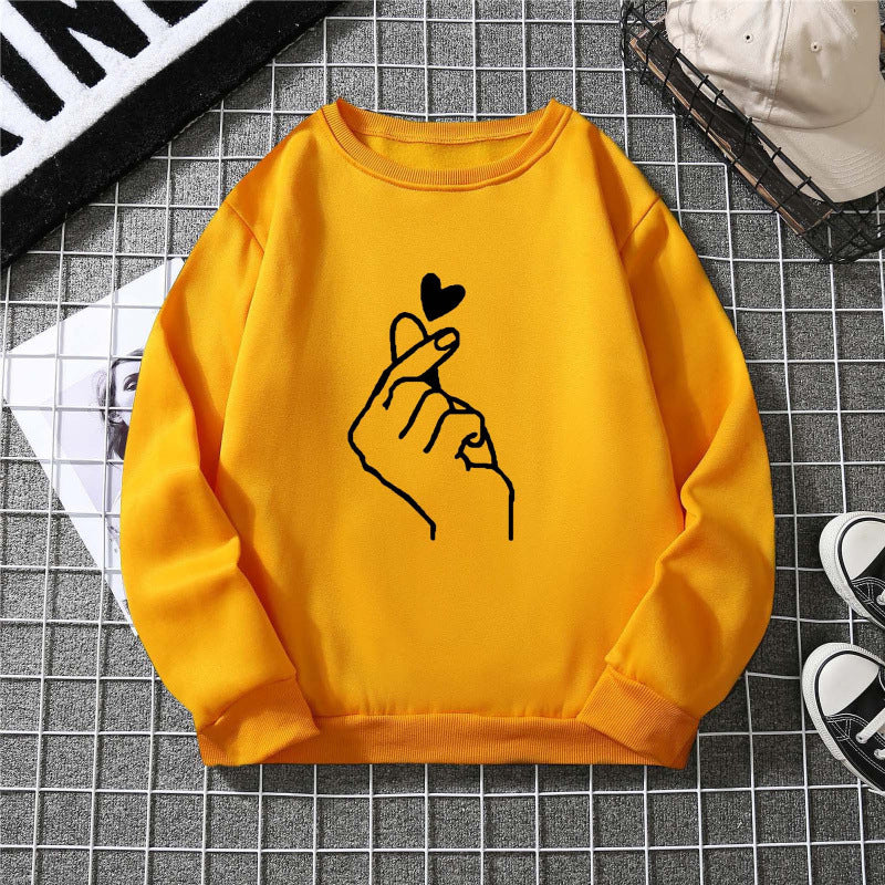 Kvinnotröja med kreativ handsymbolmotiv och mjukt innertyg Mirla-Eva Jonsson