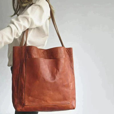 Läderväska - Faux läder - Stor kapacitet - Axelremsväska - Toteväska-Eva Jonsson