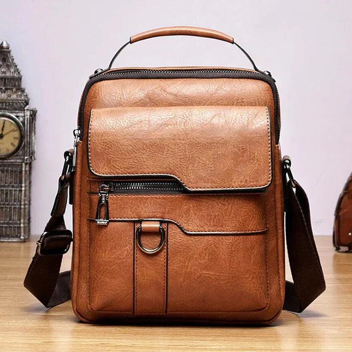 Läderväska - Stor - Fickor - Crossbody-väska - Axelremsväska-Eva Jonsson