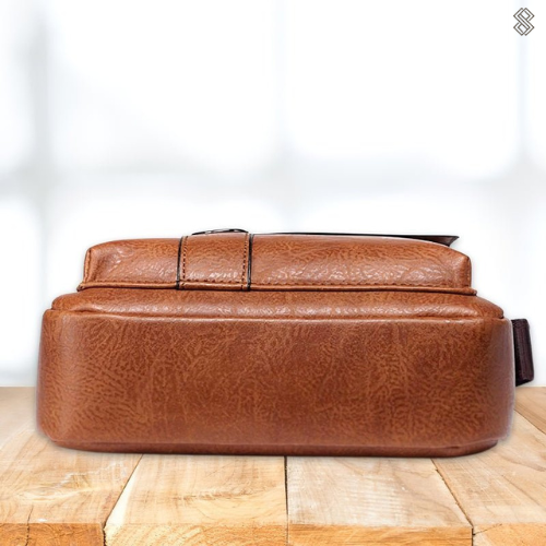 Läderväska - Stor - Fickor - Crossbody-väska - Axelremsväska-Eva Jonsson