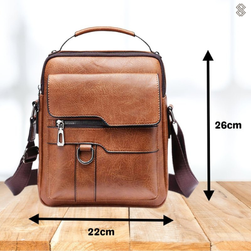 Läderväska - Stor - Fickor - Crossbody-väska - Axelremsväska-Eva Jonsson