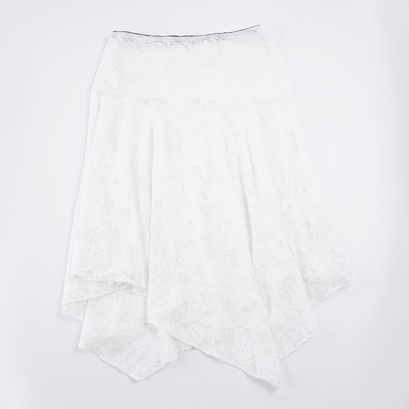 Ladies elegant lace skirt with asymmetric cut Mirla-Eva Jonsson