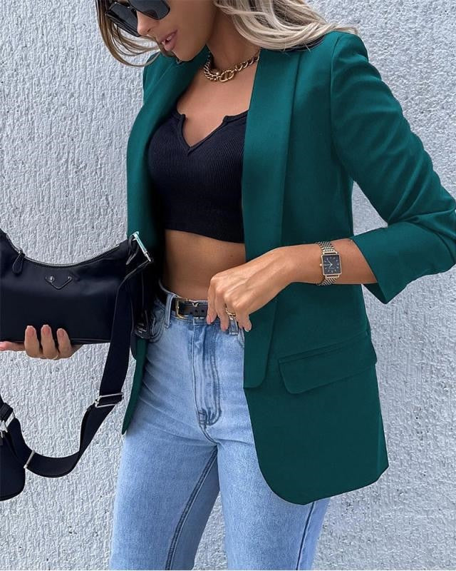 Lång Blazer | öppen front | Långlinje | Blazerjacka | Blazer för Kvinnor-Eva Jonsson
