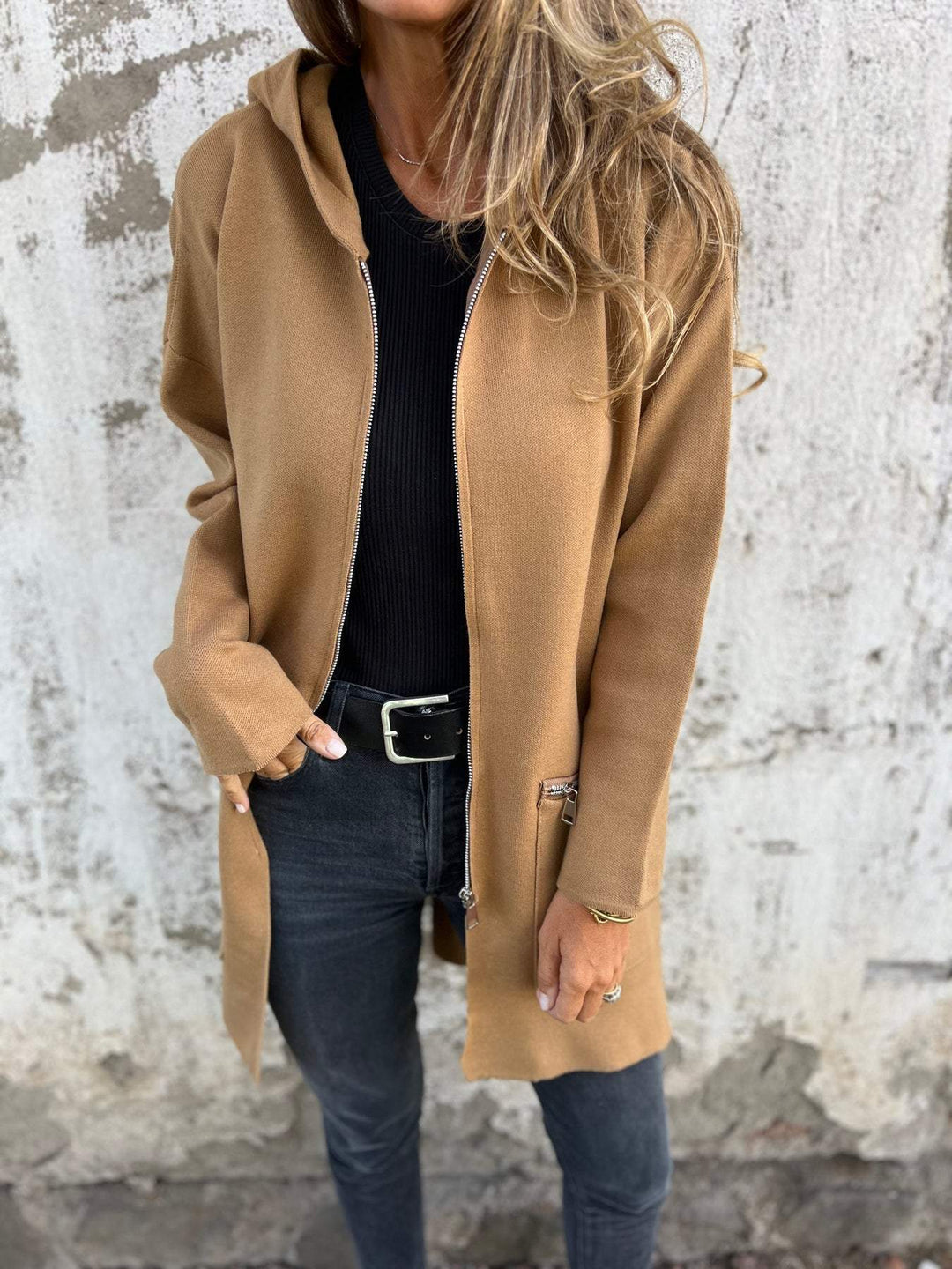 Lång Hoodie | Hooded | Loose Fit | Zip Hoodie | Zip Cardigan-Eva Jonsson