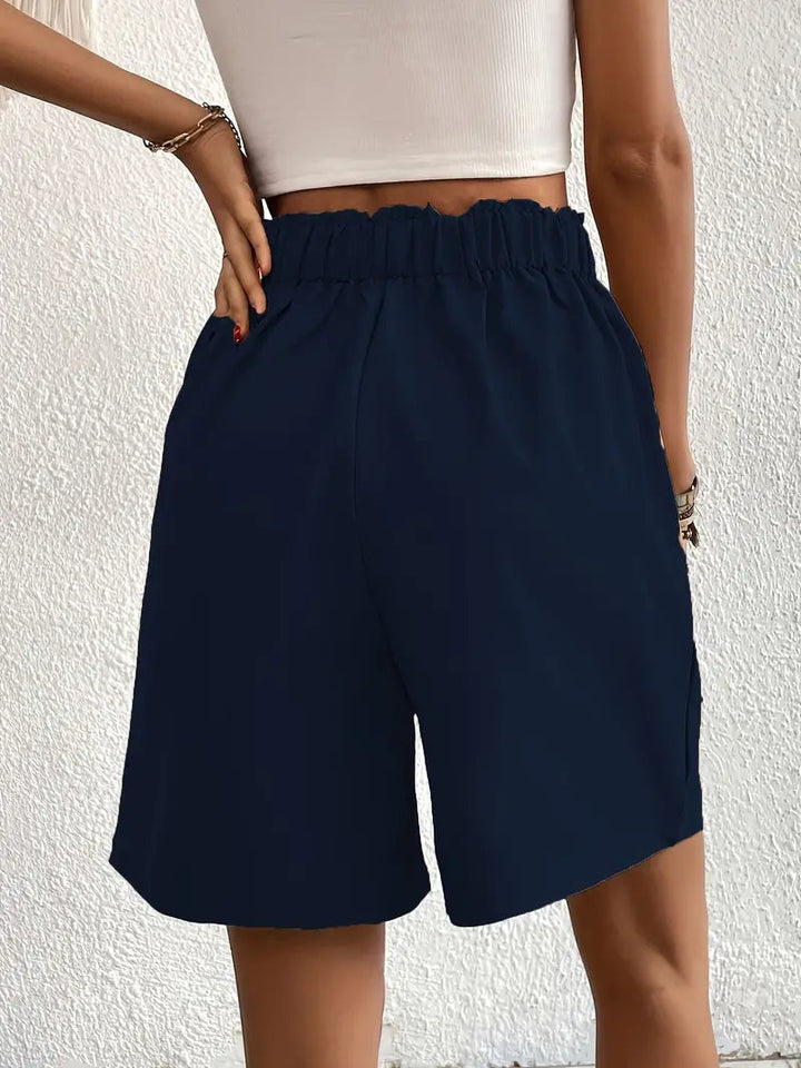 Linne shorts, Slantfickor, Hög midja, Damshorts, Sommarkläder-Eva Jonsson