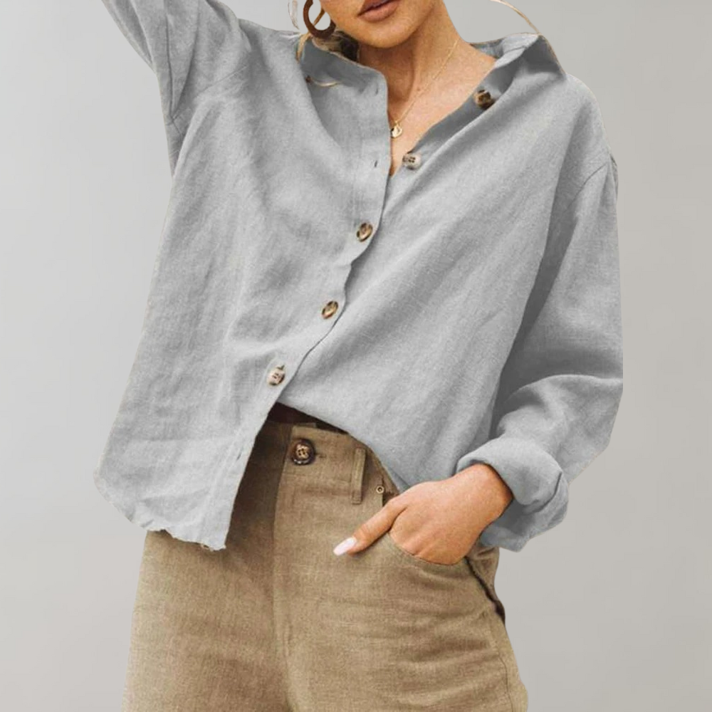 Linneblus - Casual - Löst sittande - Knäppt blus - Damblusar-Eva Jonsson