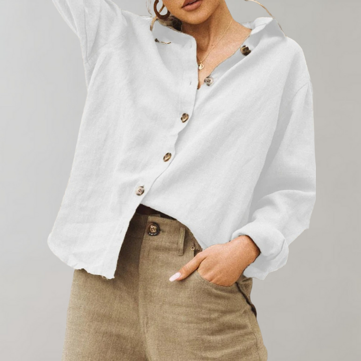 Linneblus - Casual - Löst sittande - Knäppt blus - Damblusar-Eva Jonsson