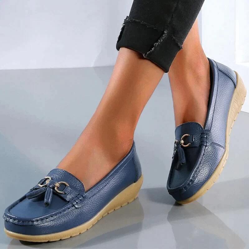 Loafers för damer - Ergonomiska - Slip-On - Ortopediska skor - Loafers i läder-Eva Jonsson